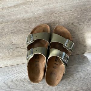 Olive Green Leather Birkenstocks